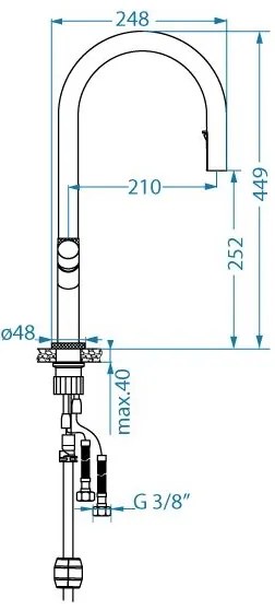ALVEUS 1150776 - Mosogató csap SWAN 44,9 cm arany