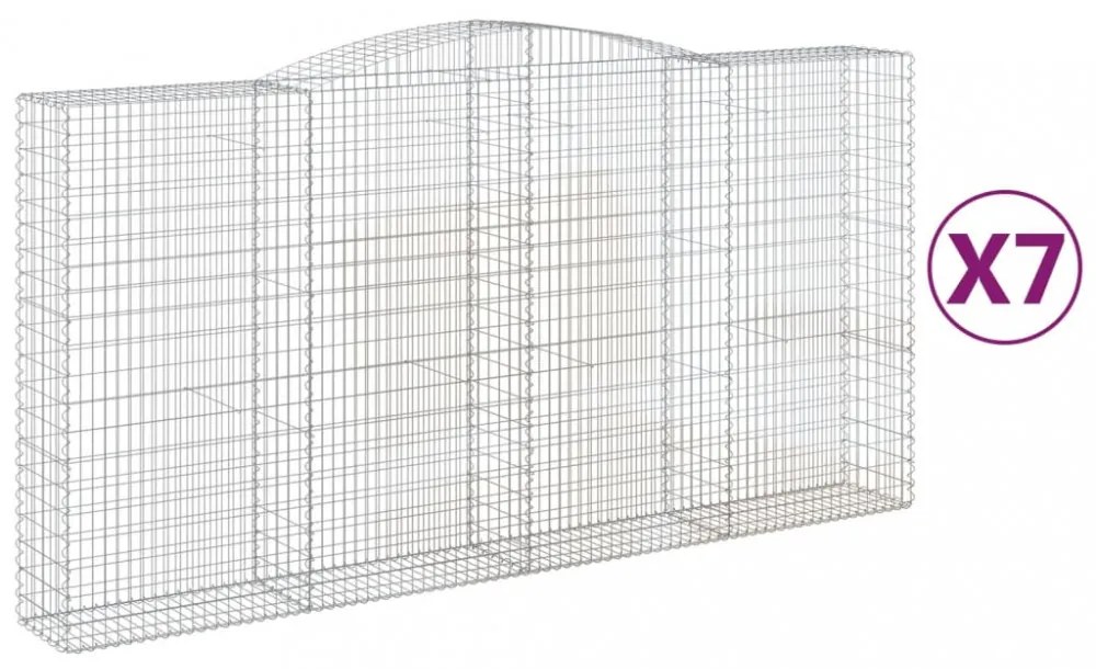 7 db íves horganyzott vas gabion kosár 400x50x200/220 cm