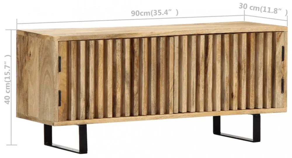 tömör mangófa TV-szekrény 90 x 30 x 40 cm
