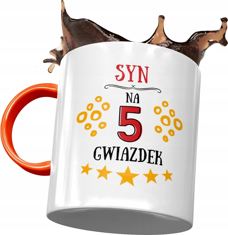 Narancssárga Bögre Fiának Ajándék Nyomtatott Fotóval