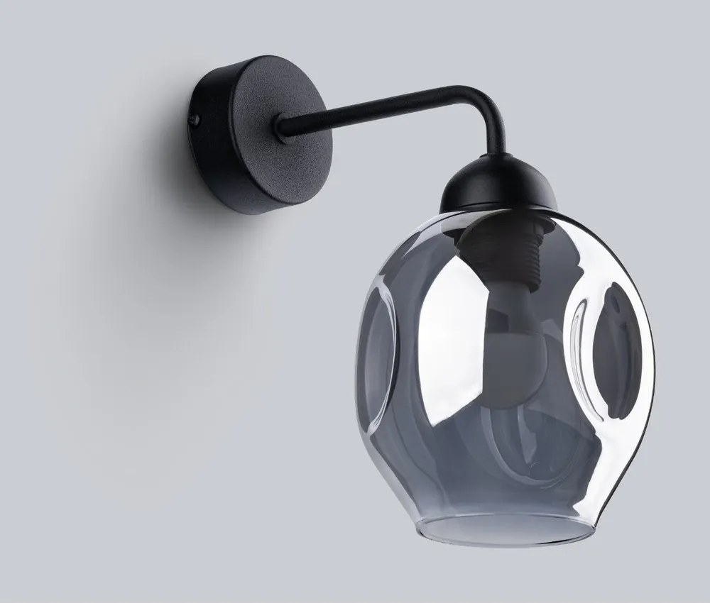 Fekete fali lámpa ø 25 cm Garten – Sollux