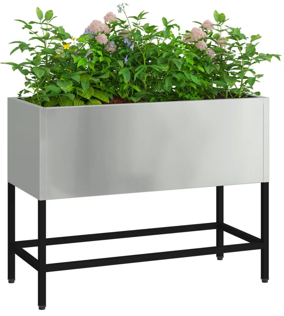 Magas Kerti Ágyás 60x26x45 cm Horganyzott Acél