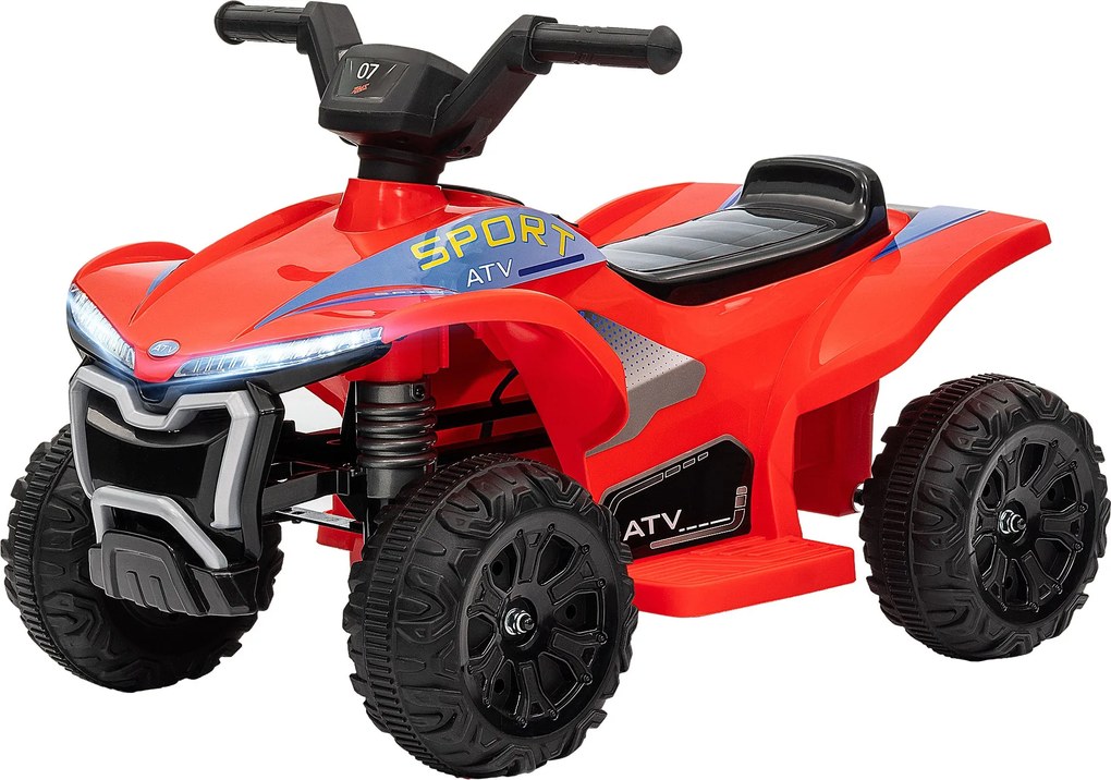 AIYAPLAY 6V Elektromos Quad Gyermekeknek, Gyerek Elektromos Autó, 2.5 km/h Sebesség, Fényszóróval, Előre és Hátra, Zenei Funkcióval, 18-36 Hónapos Gye