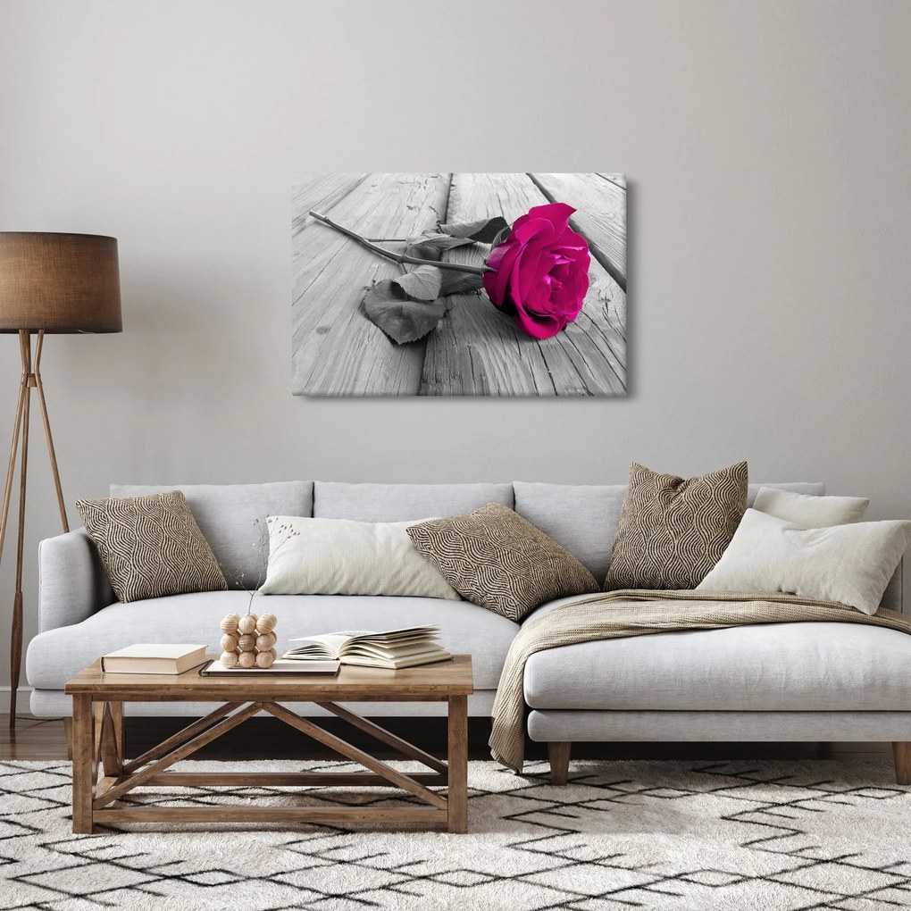 Kép - Rózsaszín rózsa (90x60 cm)