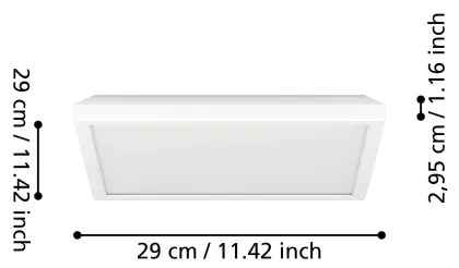 Eglo 901474 -LED RGBW Dimmelhető fürdőszoba Világítás ROVITO-Z 13,4W/230V 29x29cm IP44 fehér