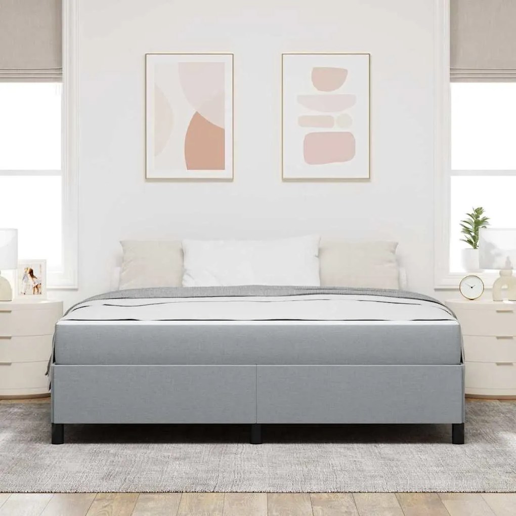 Boxrugós ágy Világosszürke és fekete 180 x 200 cm