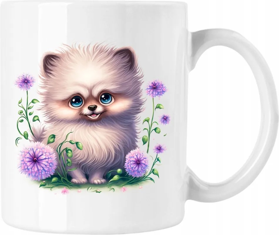 Bögre Kutya Virágok Művészet 11 Fehér 330ml