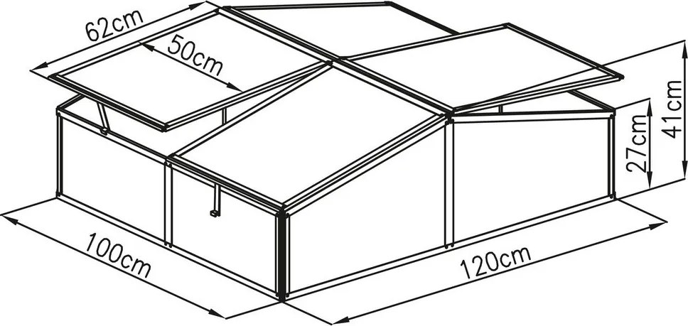 G21 kétrészes palántanevelő GA12 100 x 120 x 40 cm