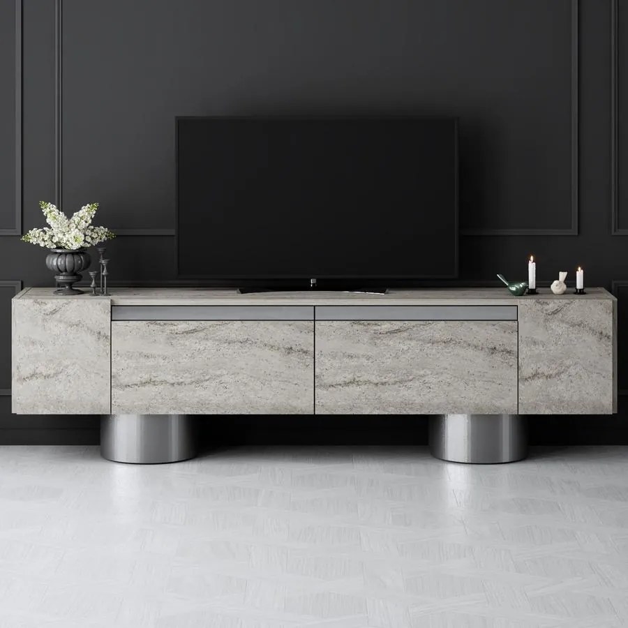 TV szekrény Bohem - Travertine, Silver
