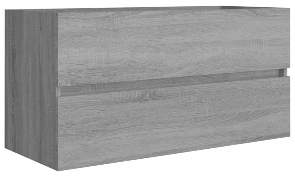 szürke sonoma színű szerelt fa éjjeliszekrény 90x38,5x45 cm