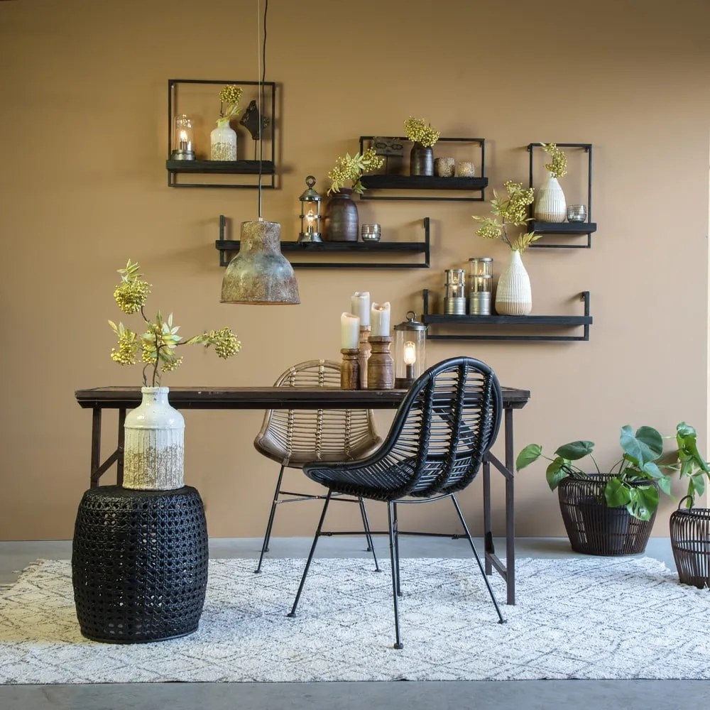 Matt fekete jegenyefenyő fali polc Maddison – Light & Living