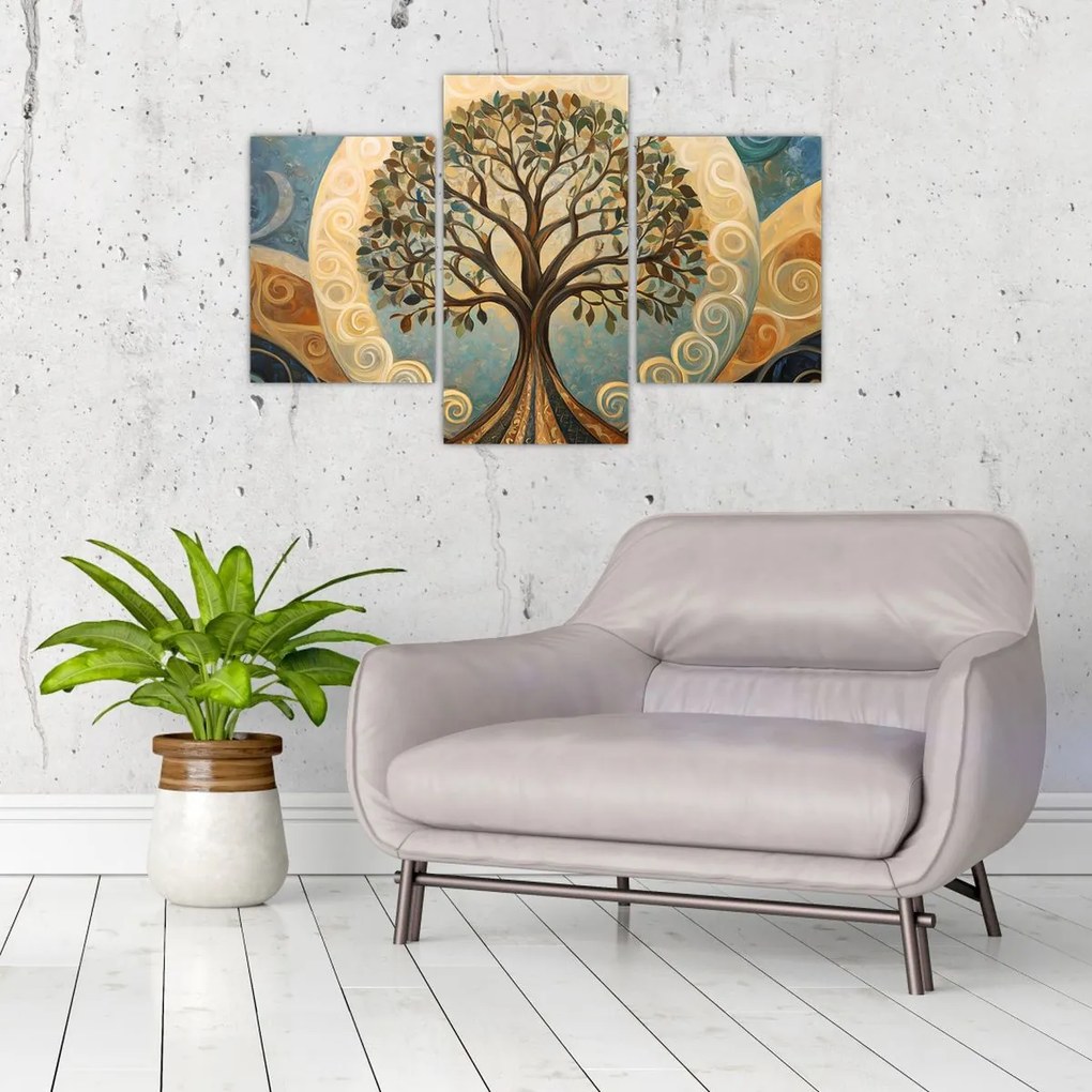 Kép – Életfa és spirálok (90x60 cm)