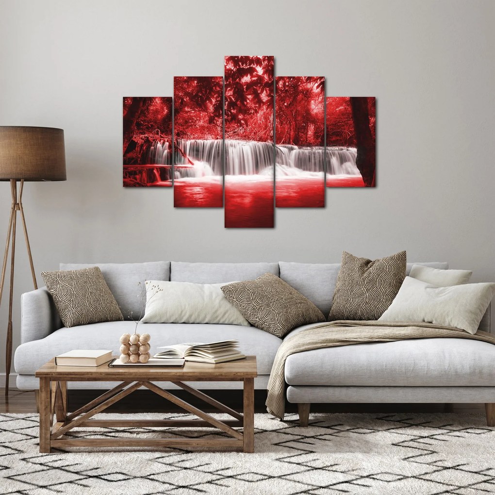 Kép - Vízesés, piros (150x105 cm)