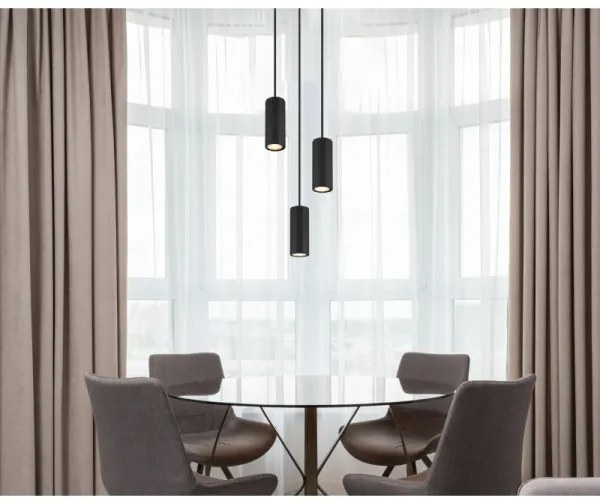 Globo 57918-3HB - Csillár zsinóron JAMES 3xGU10/25W/230V fekete