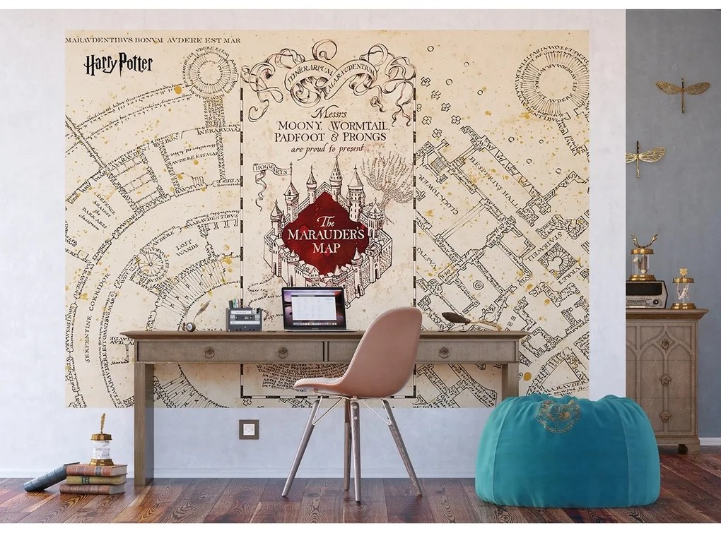 Gyerek fotótapéta Harry Potter Marauders térkép252 x 182 cm, 4 részből álló, 4 részes