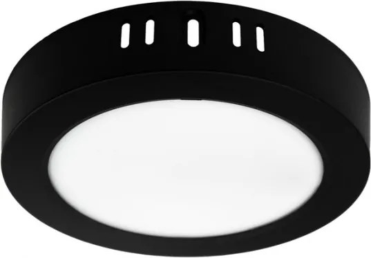 Falra szerelhető Led Mennyezeti Lámpa Kerek 12W 17cm 4000K Semleges Fekete