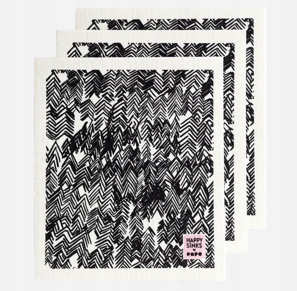 Happy Sinks Papu Konyhai törlőkendő 3 db-os, fekete