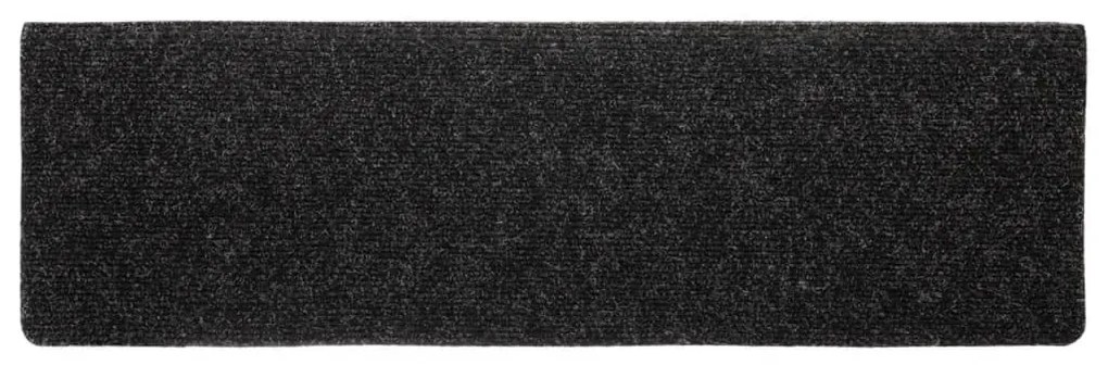 10 db öntapadós lépcsőszőnyeg, 65 x 21 x 4 cm, fekete, téglalap alakú széllel
