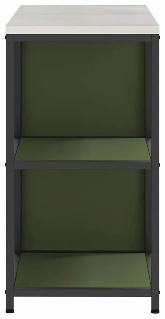 Konyhai Tároló Készlet ajtóval 2 pcs Olajzöld 120 x 50 x 92 cm