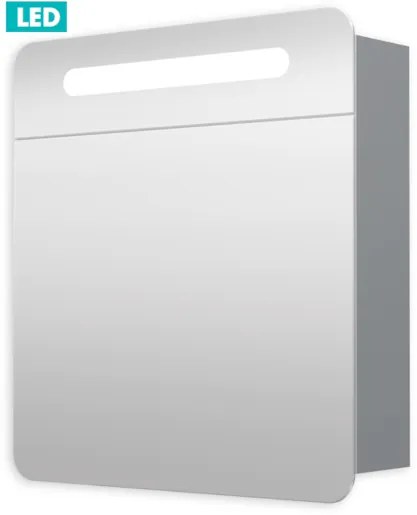 Tükrös szekrény 60 cm, 1 balos ajtó, LED világítás, aljzat+kapcsoló, IP44 GALPIR60LED