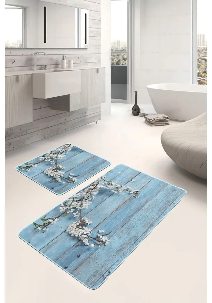 Kék fürdőszobai kilépő szett 2 db-os 60x100 cm – Mila Home