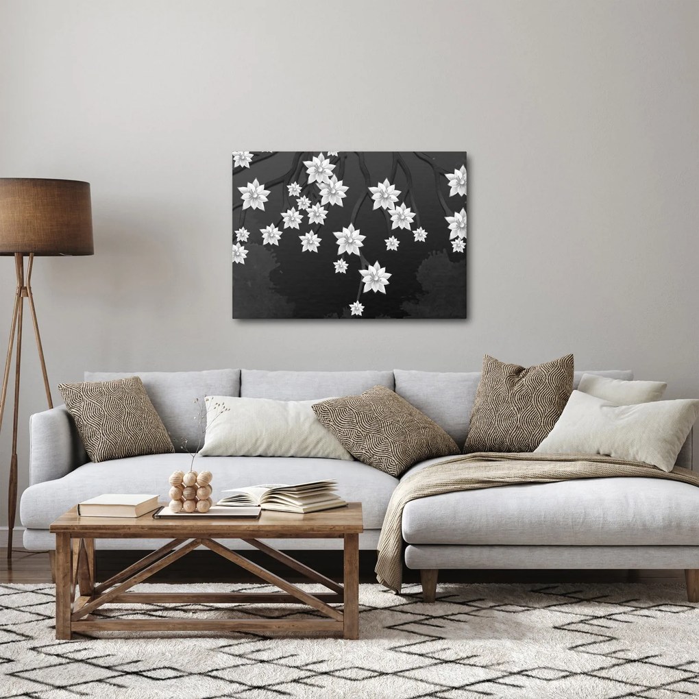 Kép - virágok az ágakon (70x50 cm)