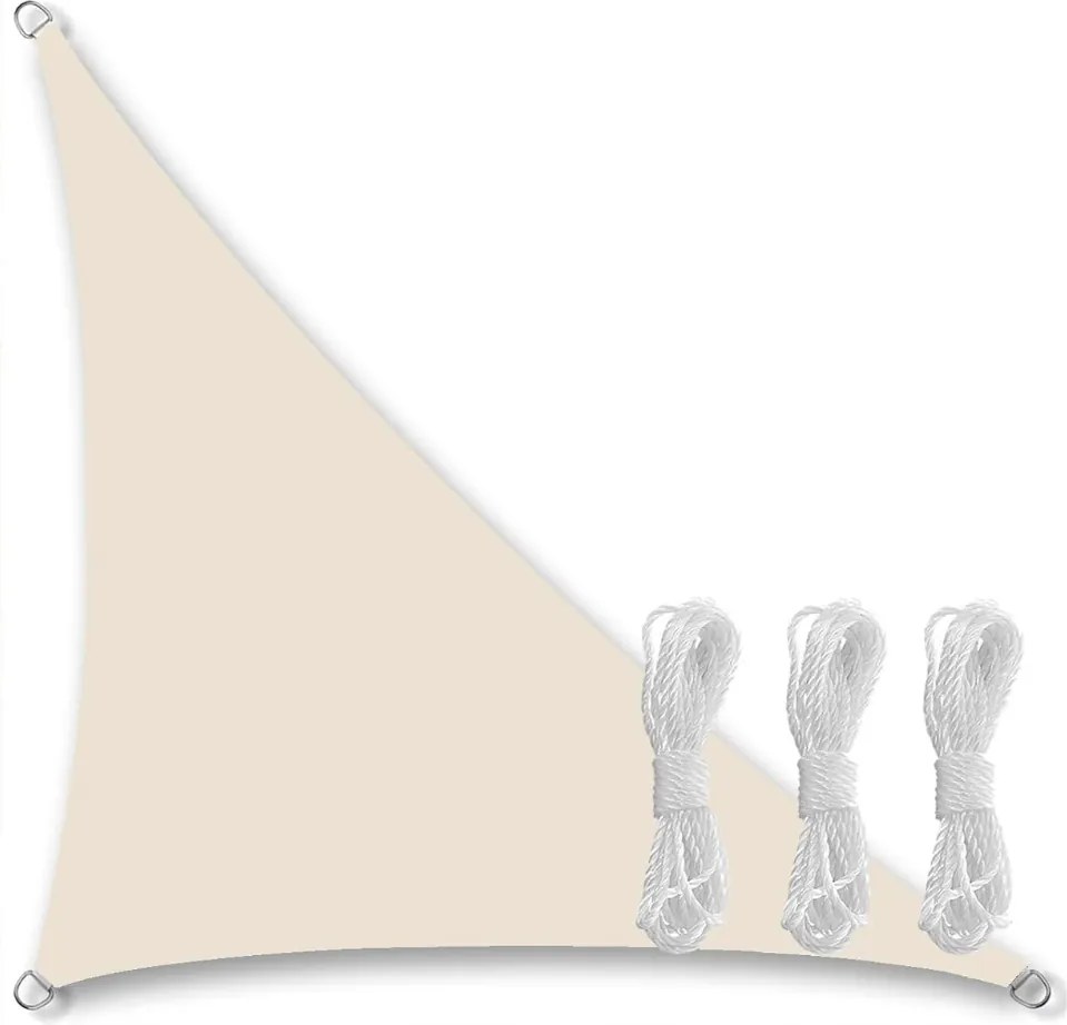 Háromszög alakú napvitorla, vízálló, 1,6x1,6x2,3m, fehér