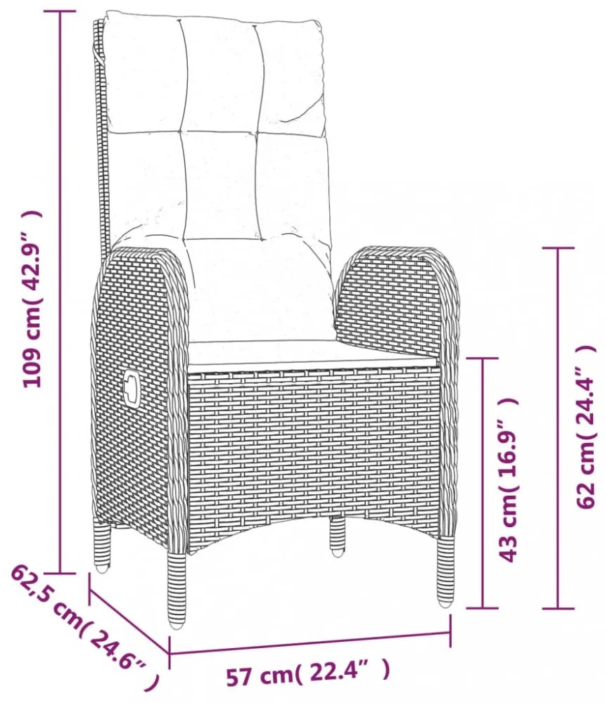 2 db szürke polyrattan kültéri szék