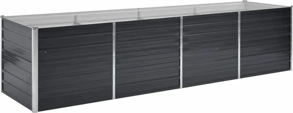 vidaXL antracitszürke horganyzott acél kerti magaságyás 320x80x77 cm