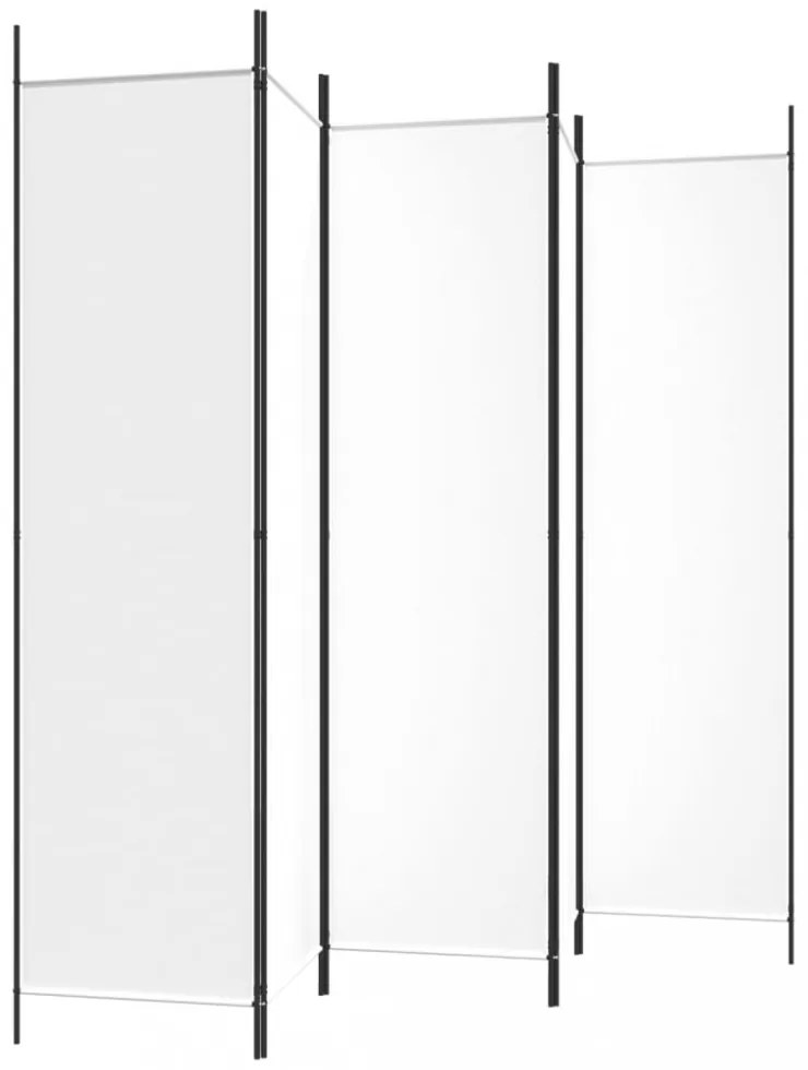 fehér 5 paneles paraván 250x200 cm szövet