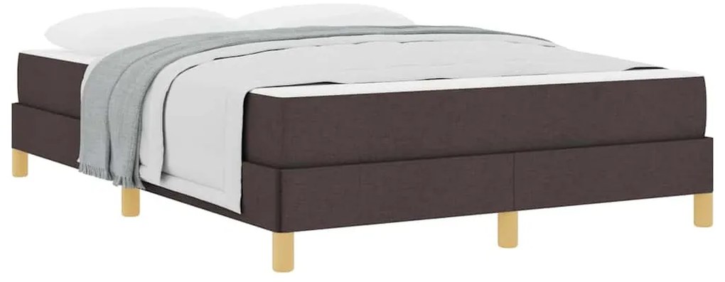 Boxrugós ágy Barna 140 x 190 cm Szövet, Mérnöki Fa