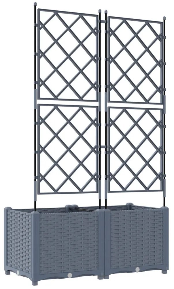 Kerti Cserép Rácsos 2 db Világosszürke 80x40x143 cm