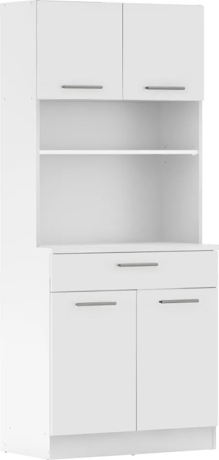 Négyajtós szekrény, fehér, DOMIS NEW