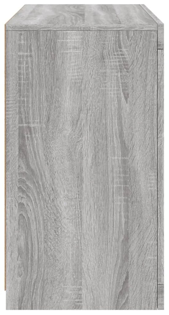 szürke sonoma színű tálalószekrény LED-ekkel 60,5 x 37 x 67 cm