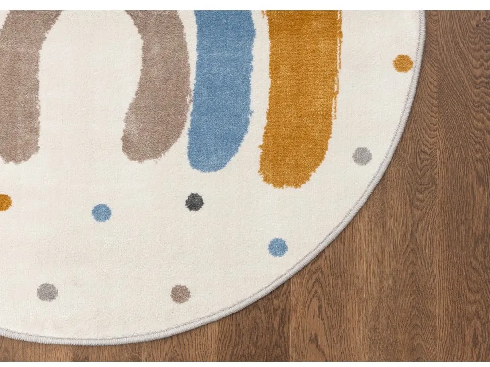 Okkersárga-elefántcsont színű gyerek szőnyeg ø133 cm Joyful Gold – FD