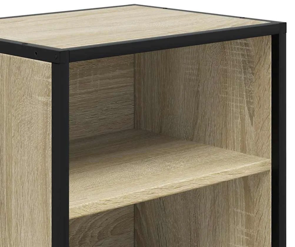 éjjeliszekrények 2 db Sonoma tölgy 40x31x50 cm Gépi fa és fém