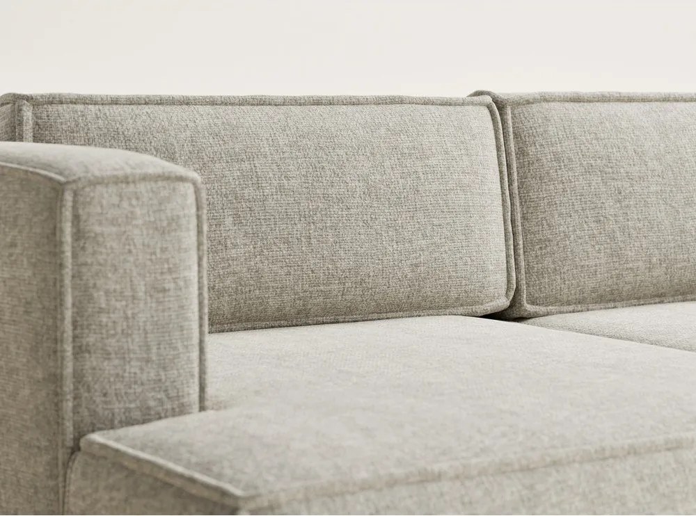 Bézs zsenília kinyitható-tárolóhelyes sarokkanapé (bal oldali-heverő résszel) Velto – Maison de Rêve