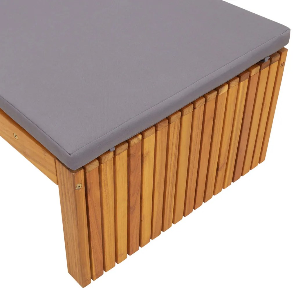 Pihenőágy Párnával 200x55x30 cm Tömör Akácfából