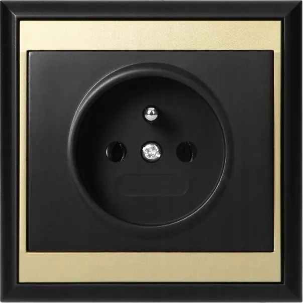 Fekete-arany szimpla aljzat földeléssel Luna Abex kerettel