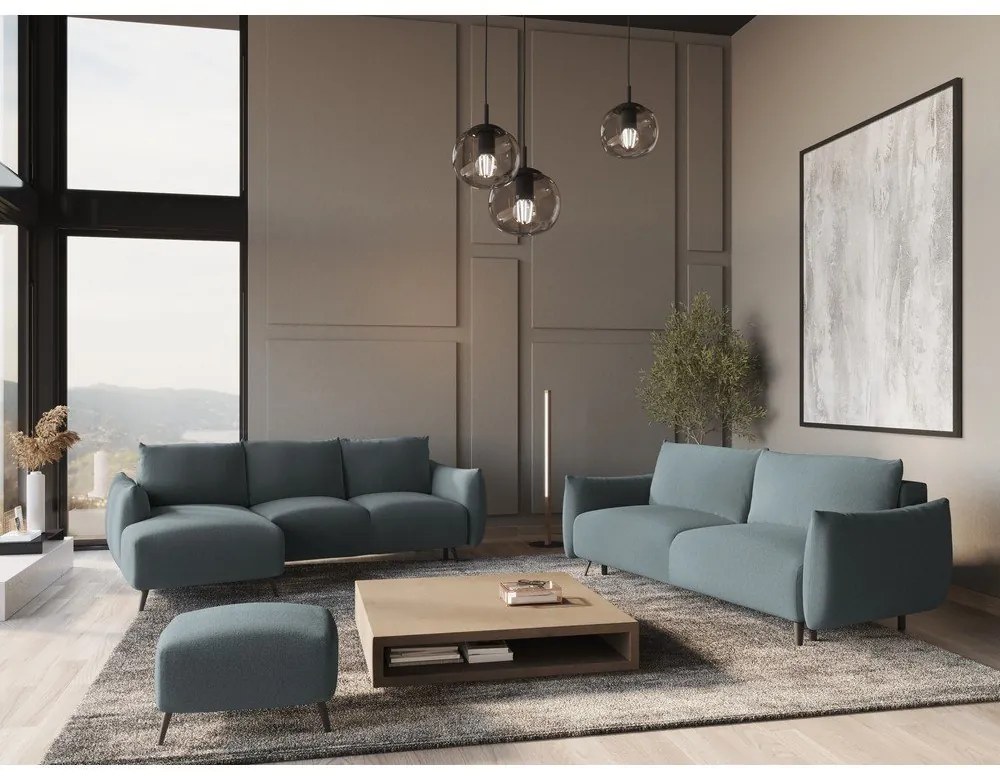 Világoskék sarokkanapé (bal oldali) Malie – Makamii