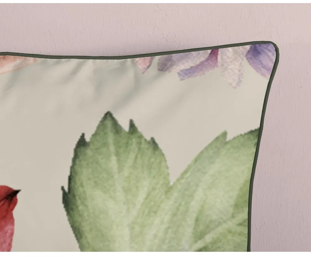 Bézs kétszemélyes-hosszabbított pamut-szatén ágyneműhuzat 200x220 cm Fiori – Descanso