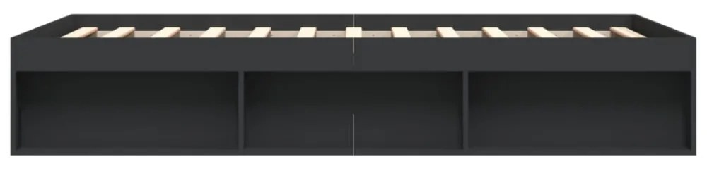 fekete king size ágykeret 150 x 200 cm