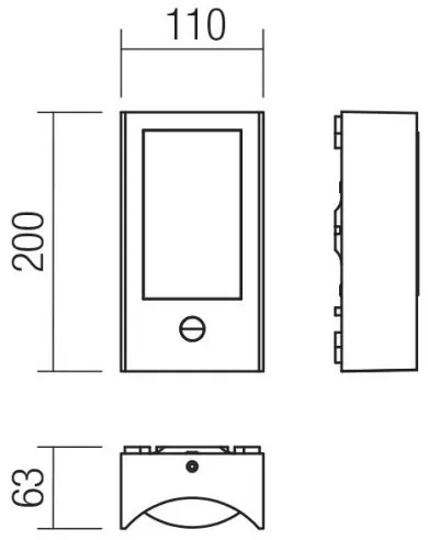 Redo 90486 - LED Kültéri fali lámpa érzékelővel WARP LED/8W/230V IP44