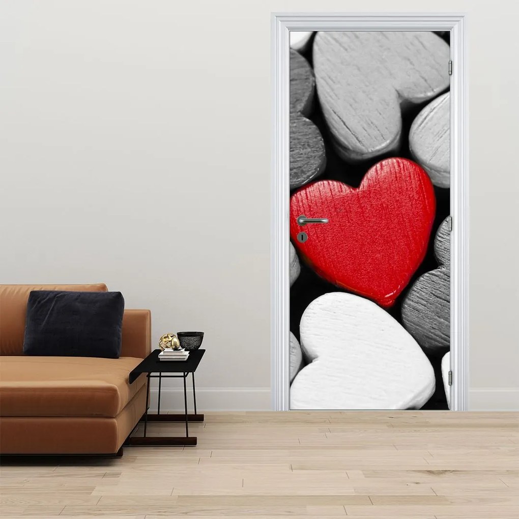 Fotótapéta ajtóra - Fa szívek (95x205cm)