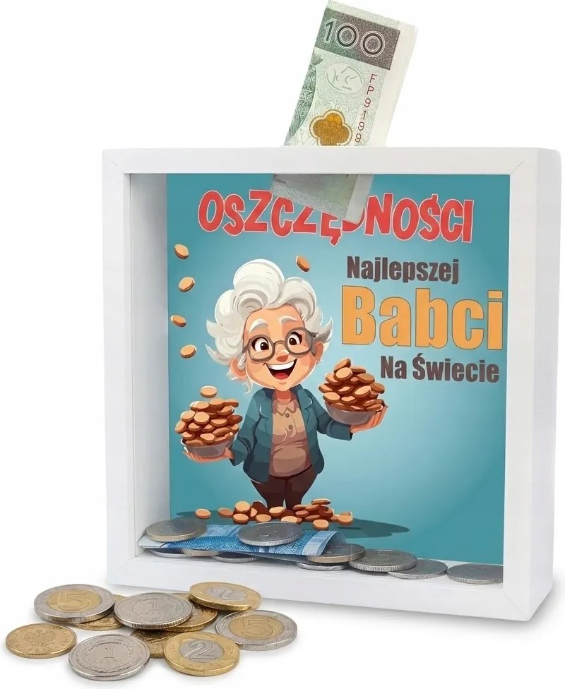 Ajándék Nagymamáknak Nagymama napjára Persely 3D képkeret Megtakarítás