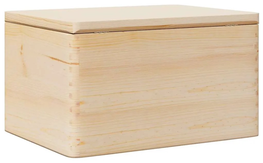 Fa doboz fedővel 40x30x23 cm tömör fa fenyő