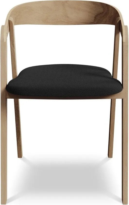 Fekete tömörfa étkezőfotel Erika – Makamii