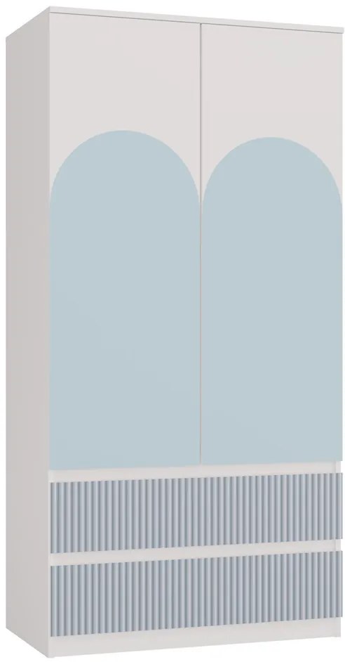 MIX SS-90 ARTEO gardróbszekrény, 90x180x50 cm, fehér-kék