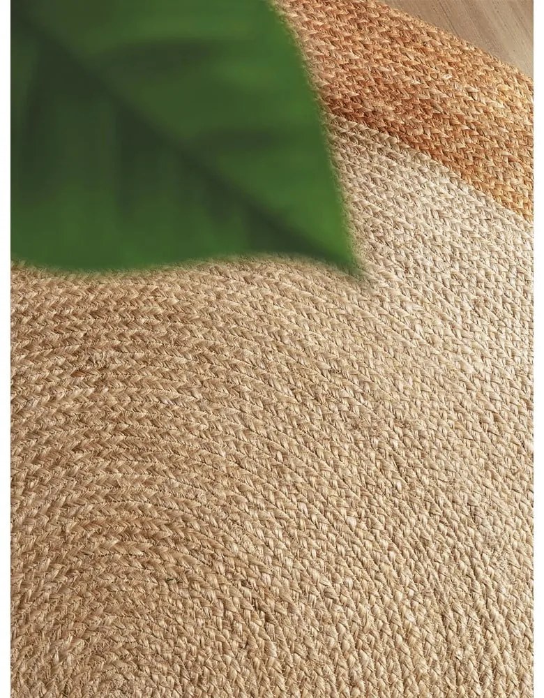 Elefántcsont színű kétoldalas kézi szövésű kerek juta szőnyeg ø 200 cm Jutta Ivory – Hanse Home