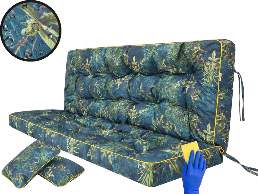 Kerti párna 180x105cm hintához, padhoz vízálló +párnák